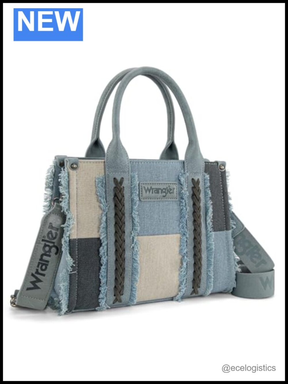 Woven Canvas Tote Bag with Guitar Strap Retro Boho Shoulder Purse